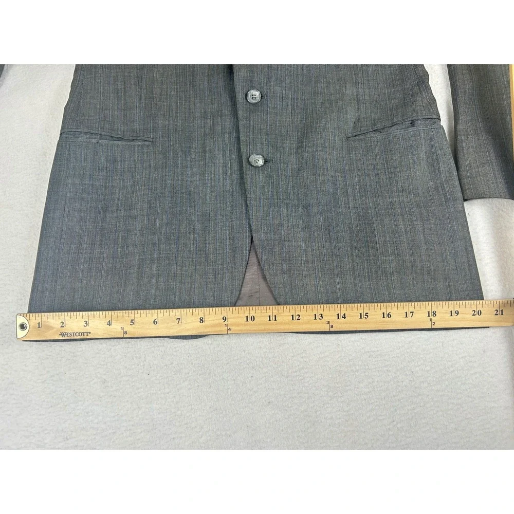 Yves Saint Laurent Blazer Mens L Grey Pinstripe Vintage French Wool Jacket